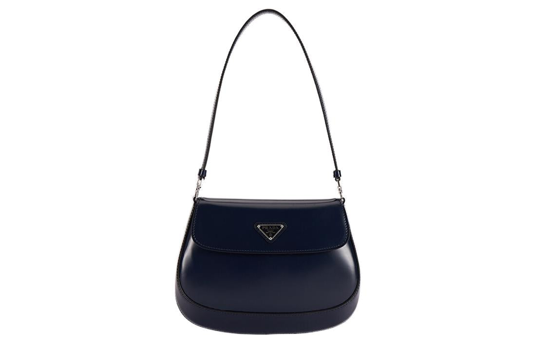 PRADA Cleo Leather Portable Crossbody Bag Shoulder Bag Women's Marine Blue