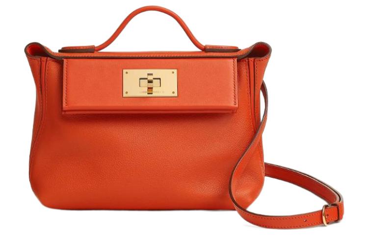 HERMES 24/24 Evercolor With Swift Calfskin Portable Crossbody Bag Shoulder Bag Women's Gourd Orange
