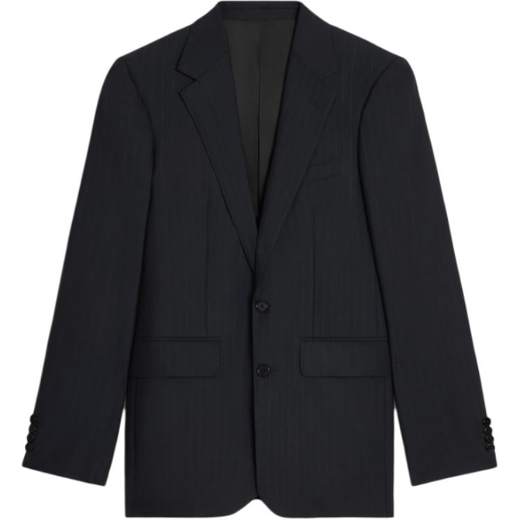 CELINE Classic Jacket In Striped Wool Navy Jackets Coats Men's Black