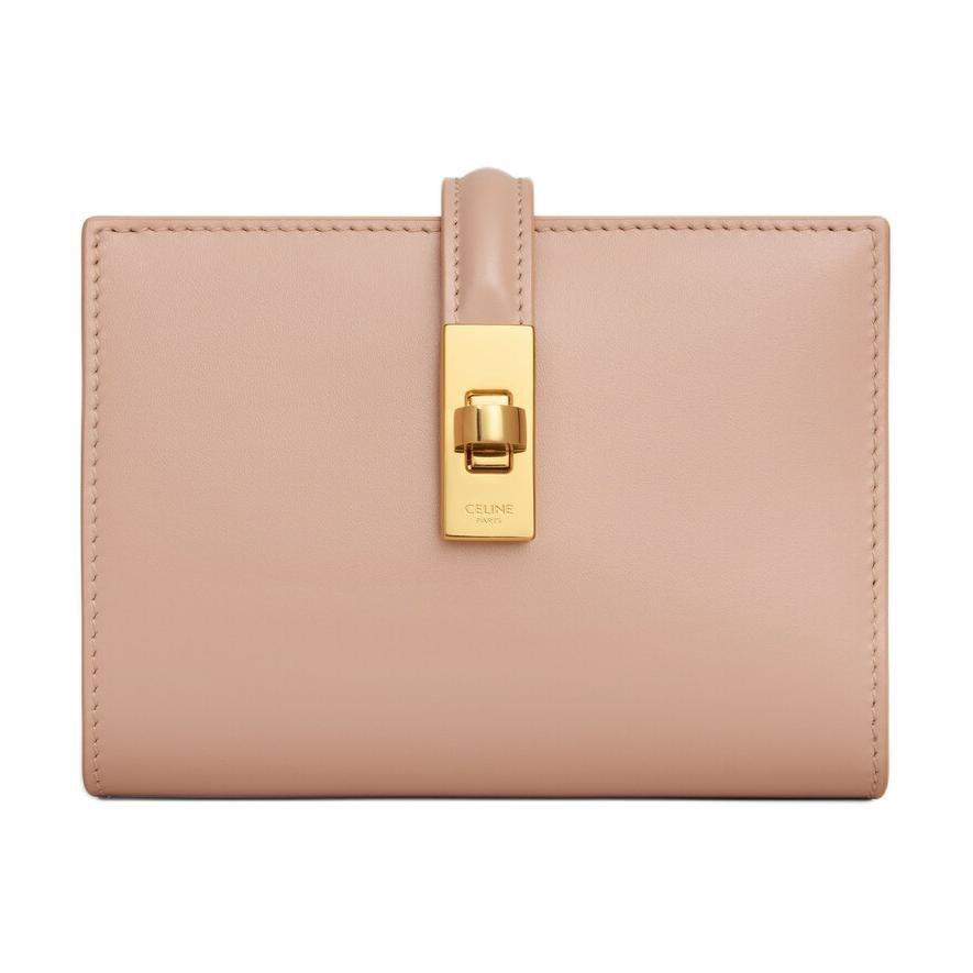 CELINE Calfskin Wallet Women's Soft Peach Powder