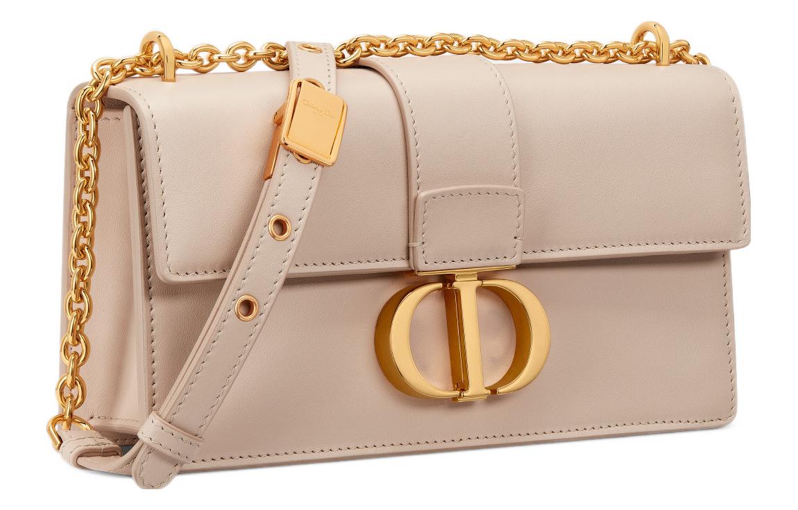 DIOR 30 Montaigne Cow Leather Shoulder Bag Crossbody Bag Women's Caramel Beige