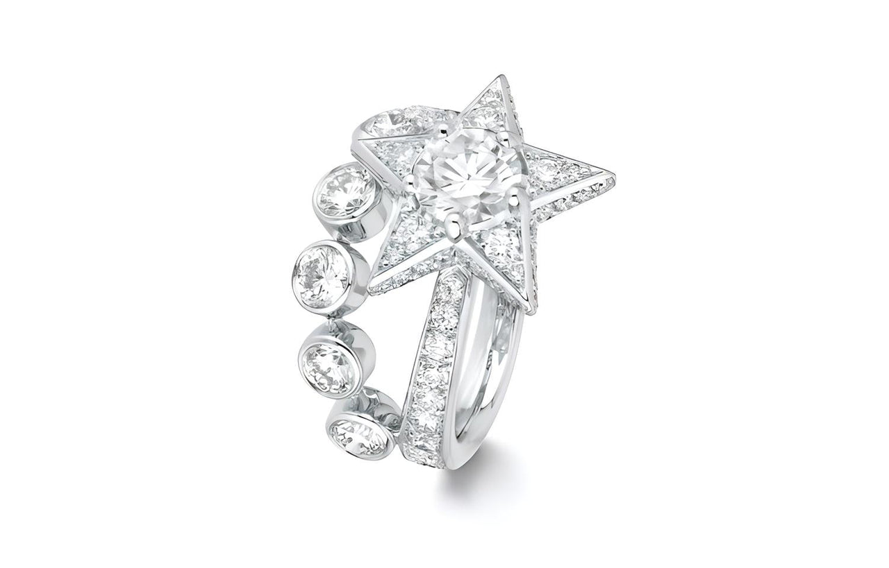 CHANEL 18K White Gold Rings Women's Silver