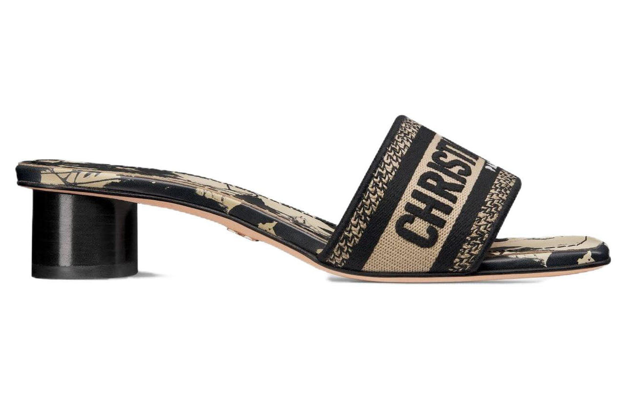 DIOR Dway Antibacterial Slide Slippers Women's Black Rice