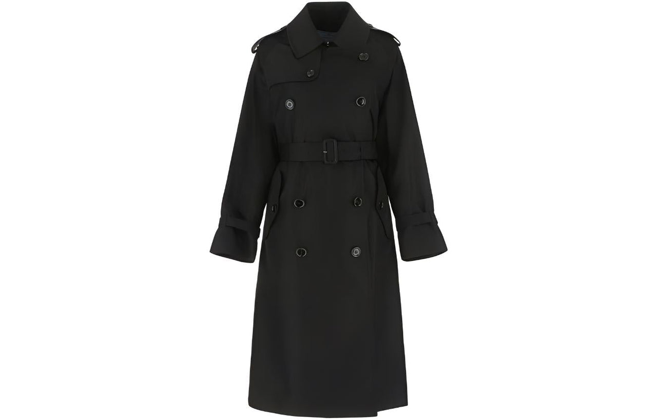 PRADA Double-Breasted Belted Long Sleeved Coat