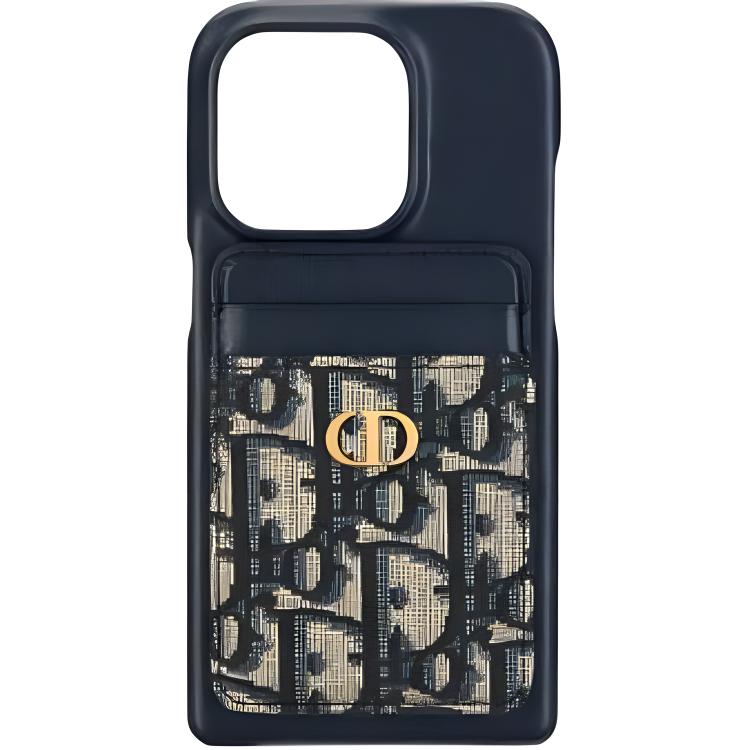 DIOR Leather Material Fashion Phone Cases Compatible With IPhone 15 Pro Quiet Luxury