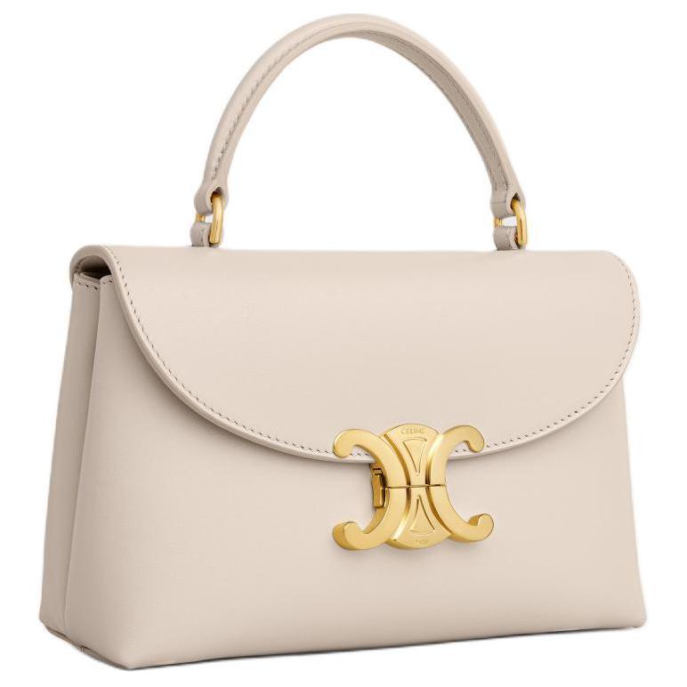 CELINE Cow Leather Shoulder Bag, Crossbody Bag, Handbag Women's Light Beige