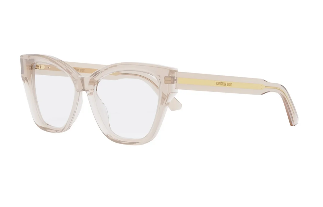DIOR Acetate Metal Irregular Shape Eyeglass Frames Women's Beige
