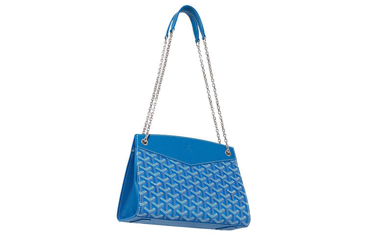 GOYARD Rouette Canvas With Leather Totes Chain Bag Shoulder Bag Women's Blue