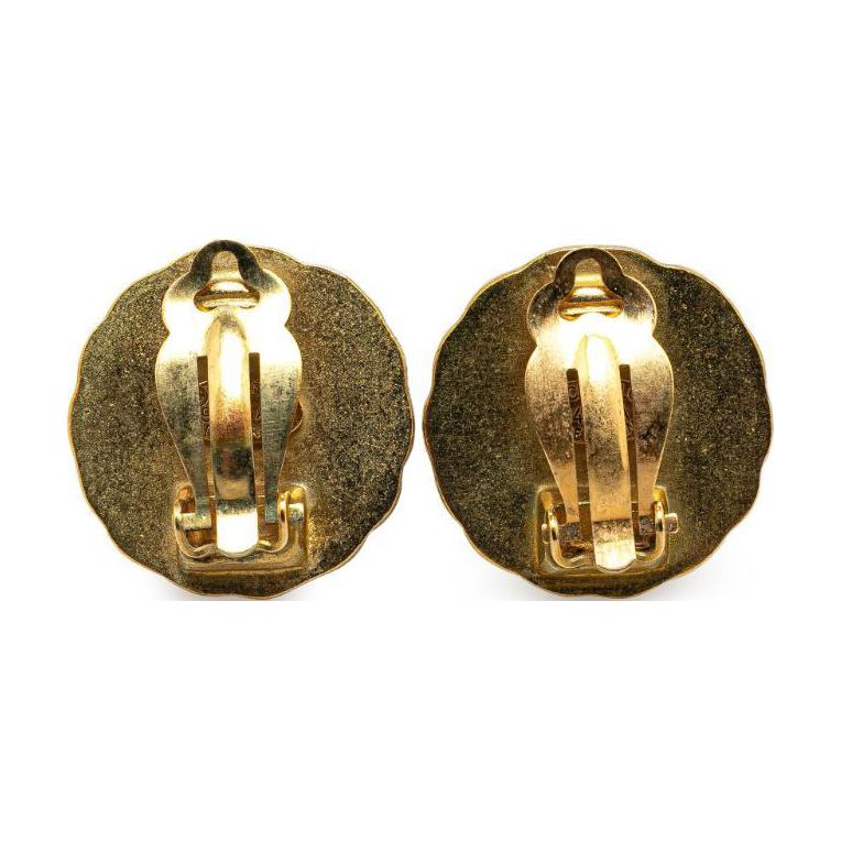 CHANEL 1993 Plated Cc Round Clip On Earrings Costume Earrings