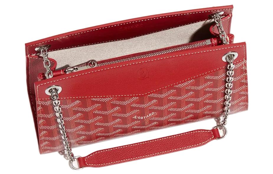 GOYARD Rouette Canvas With Leather Tote Chain Bag Shoulder Bag Mini Women's Red