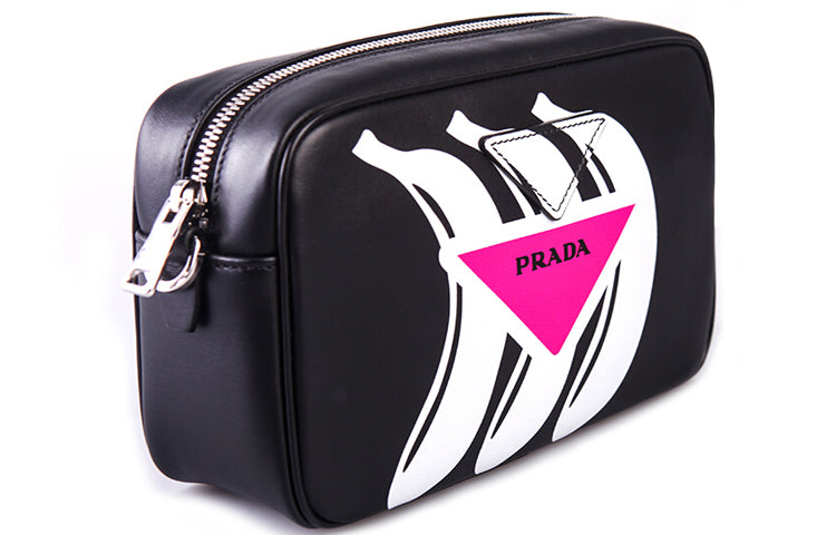PRADA Calfskin Shoulder Bag, Crossbody Bag Women's Black