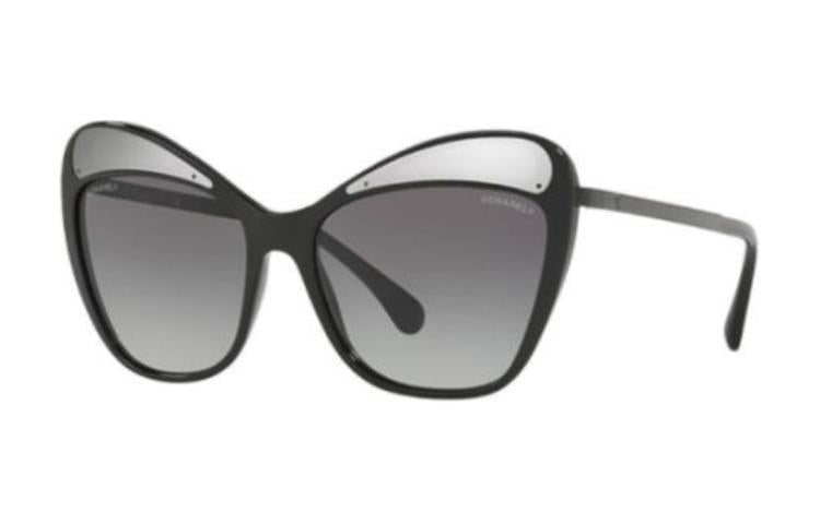 CHANEL - Irregular Shape Sunglasses Women's Black