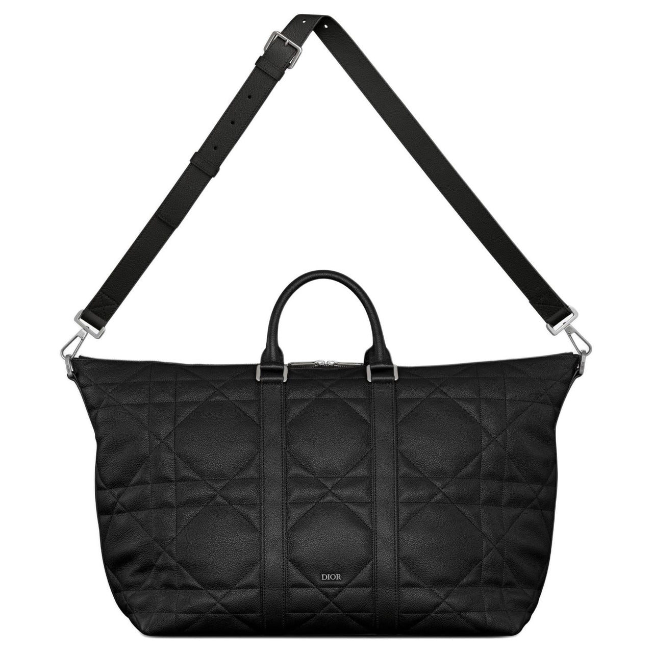 DIOR Maxicannage Calfskin Shoulder Bag, Crossbody Bag, Handbag Men's Black