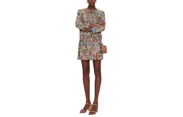 CHANEL Long Sleeved Dresses Women's Multicolor