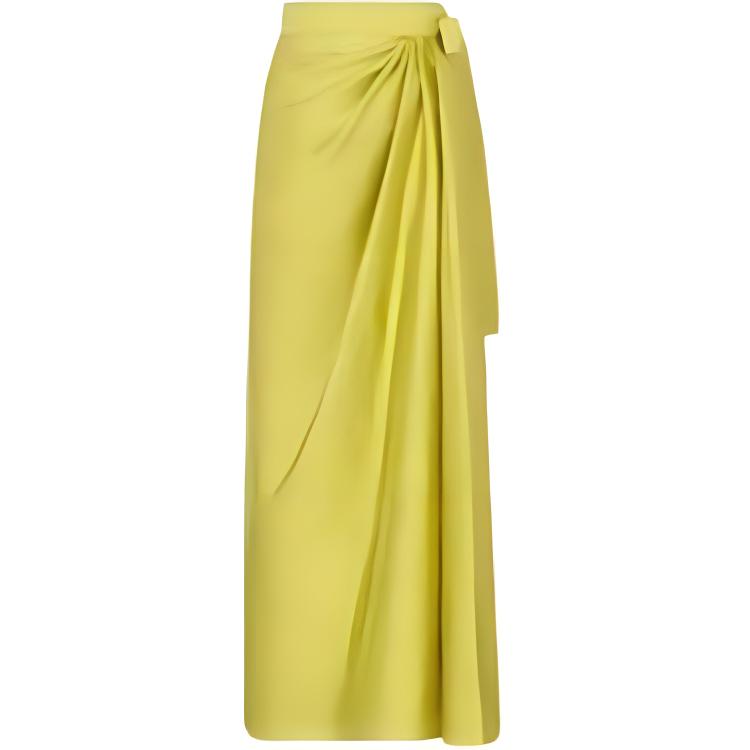 DIOR Casual Long Skirts Women's Yellow
