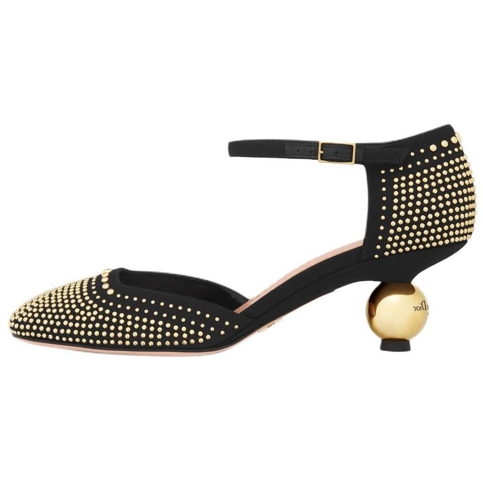 DIOR D-Idole Irregular Heel High Heels 6cm Women's Yellow Brown