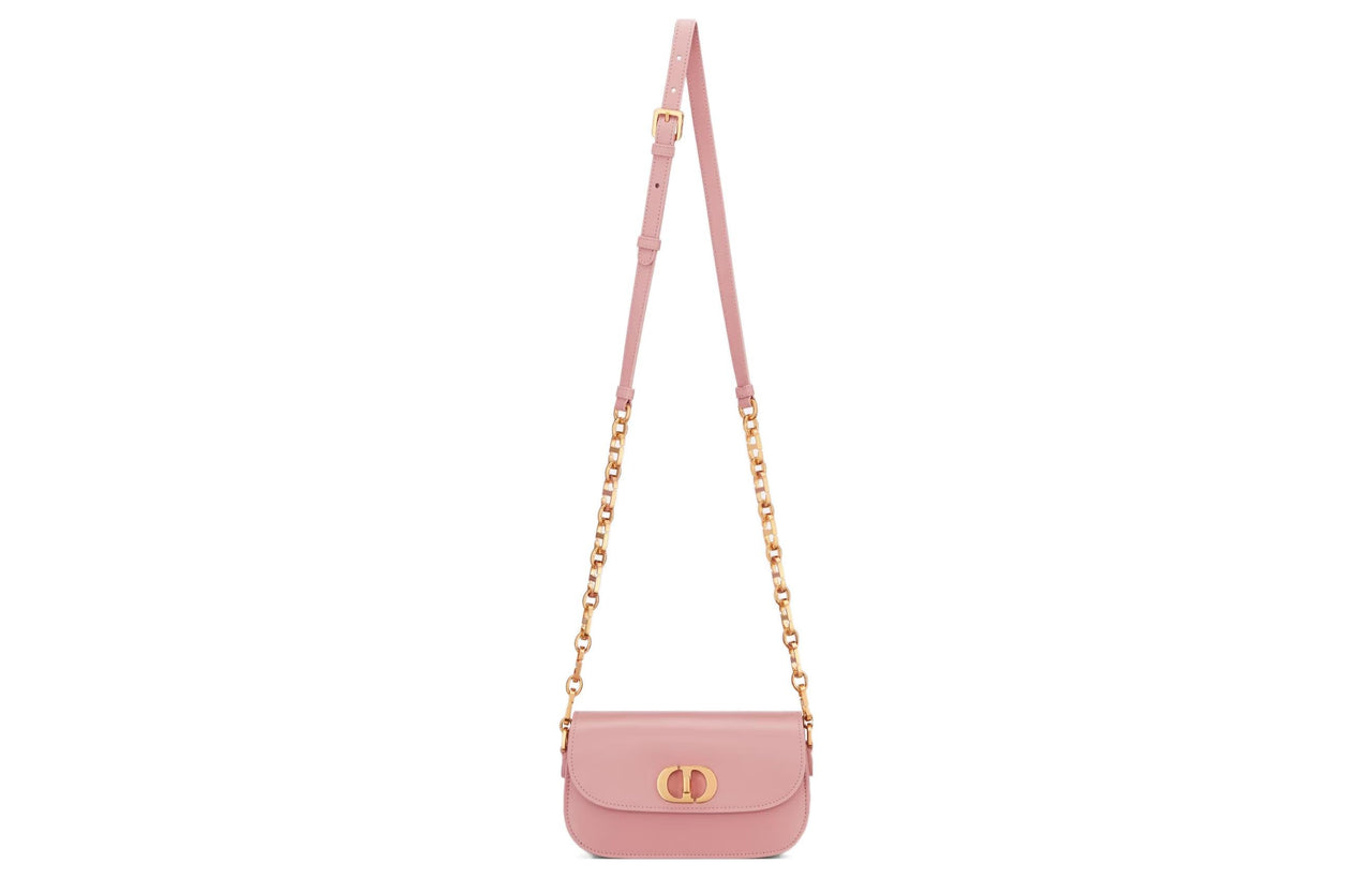 DIOR 30 Montaigne Smooth Cow Leather Shoulder Bag, Crossbody Bag Small Size Women's Vintage Pink