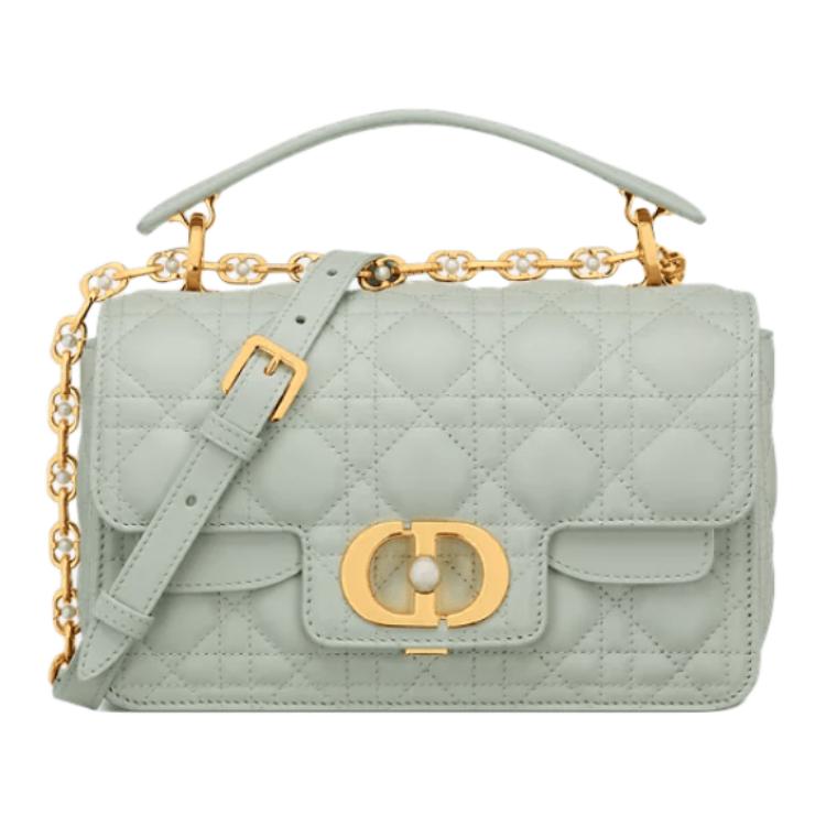 DIOR Cow Leather Shoulder Bag Crossbody Bag Handbag Small Size Women's Bright Green