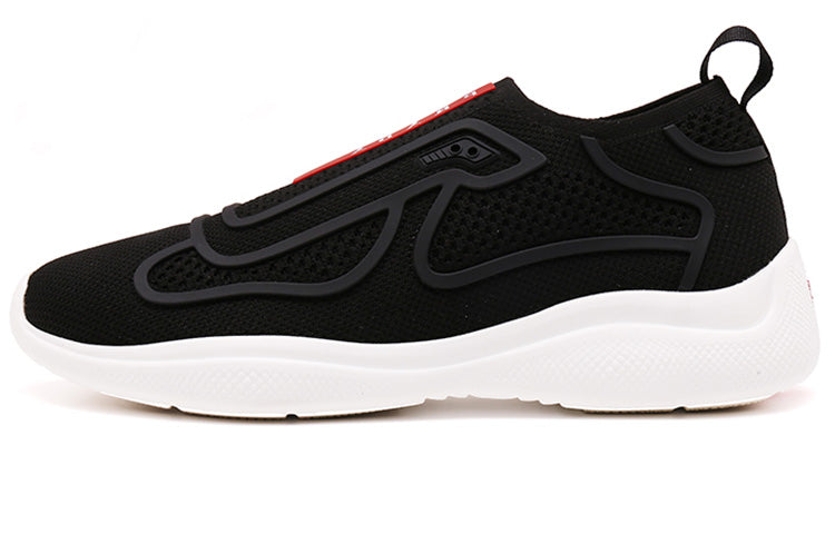 PRADA Durable Breathable Low-Top Casual Shoes Men's Black