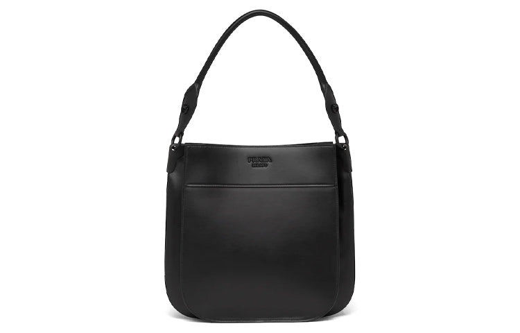 PRADA Cow Leather Handbag Shoulder Bag Women's Black