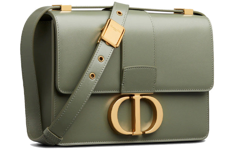 DIOR 30 Montaigne Collection Smooth Cow Leather Box Bag, Shoulder Bag, Crossbody Bag Women's Pine Green Color