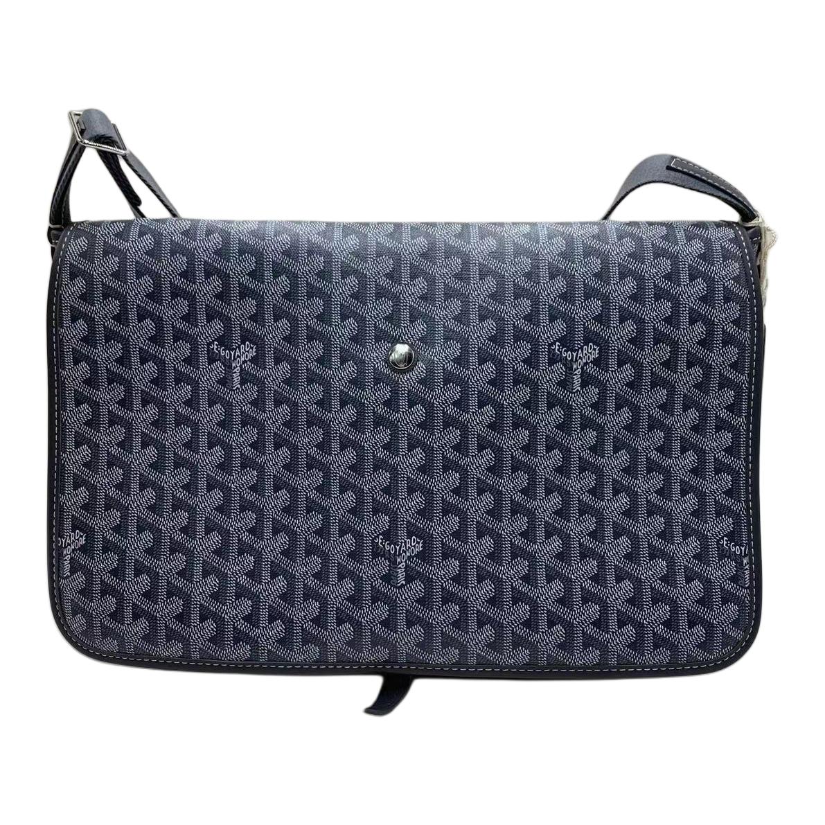 GOYARD Canvas With Calfskin Shoulder Bag, Crossbody Bag Men's Gray