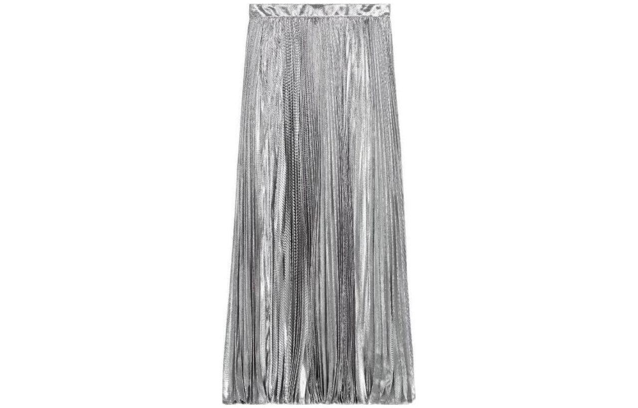 CELINE Casual Long Skirts Women's Silver