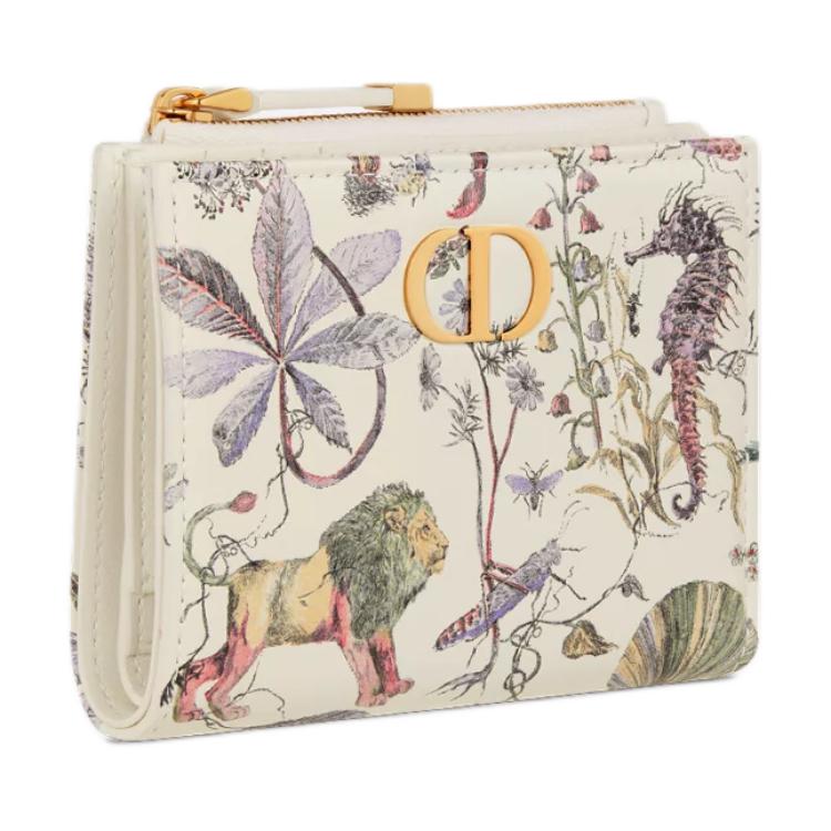 DIOR Caro Calfskin Wallet Women's Latte