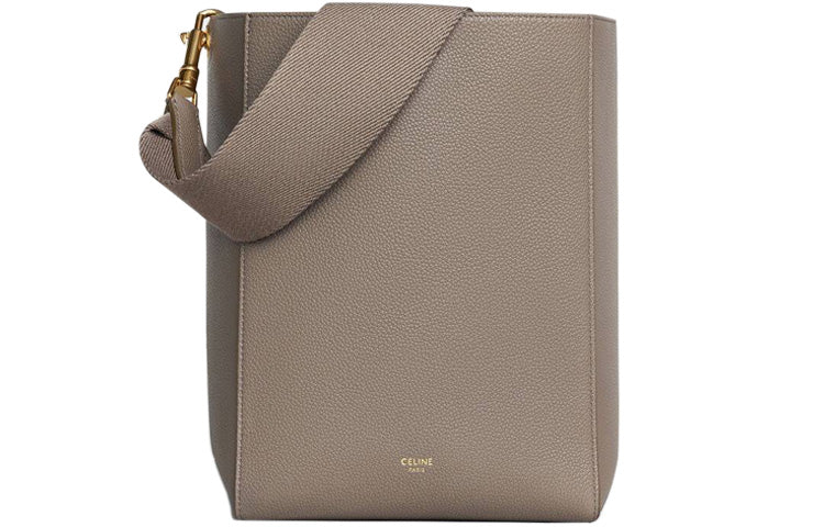 CELINE Cow Leather Bucket Bag, Handbag, Shoulder Bag Women's Candy/Taupe