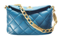 CHANEL Sheepskin Hobo Bag Shoulder Bag Women's Blue