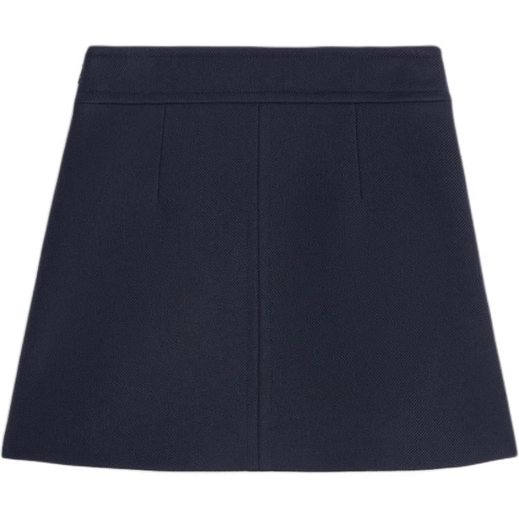 CELINE Trapeze Mini Skirt In Double Faced Wool Tricotine