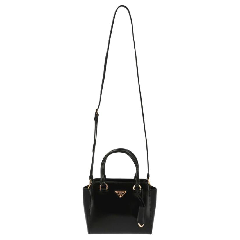 PRADA Calfskin One Shoulder Handbags Mini Women's Black