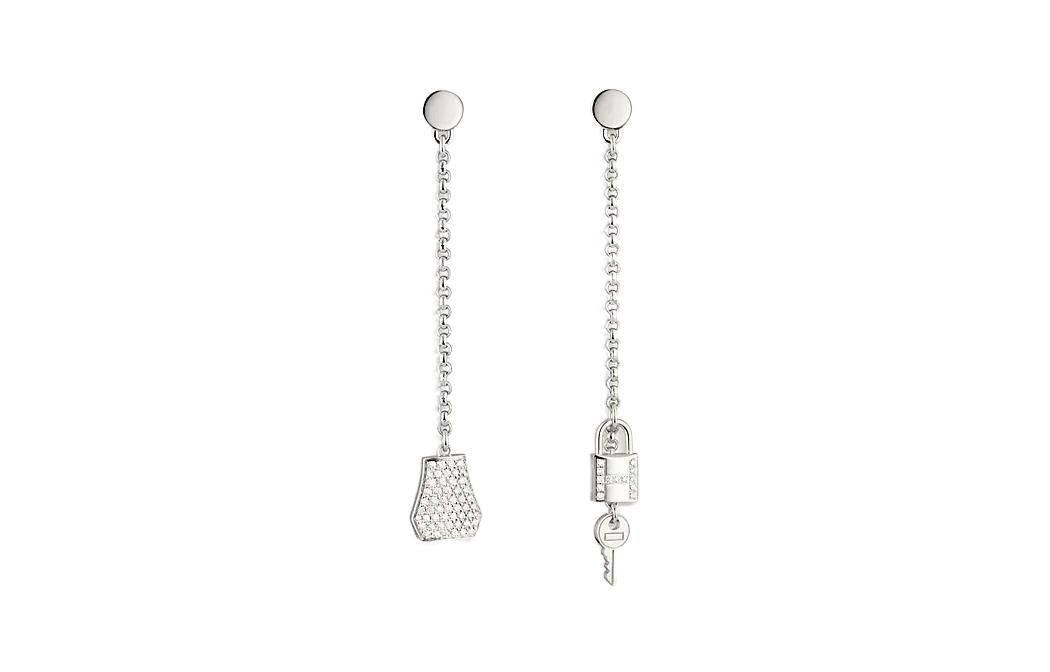 HERMES Earrings Women's White
