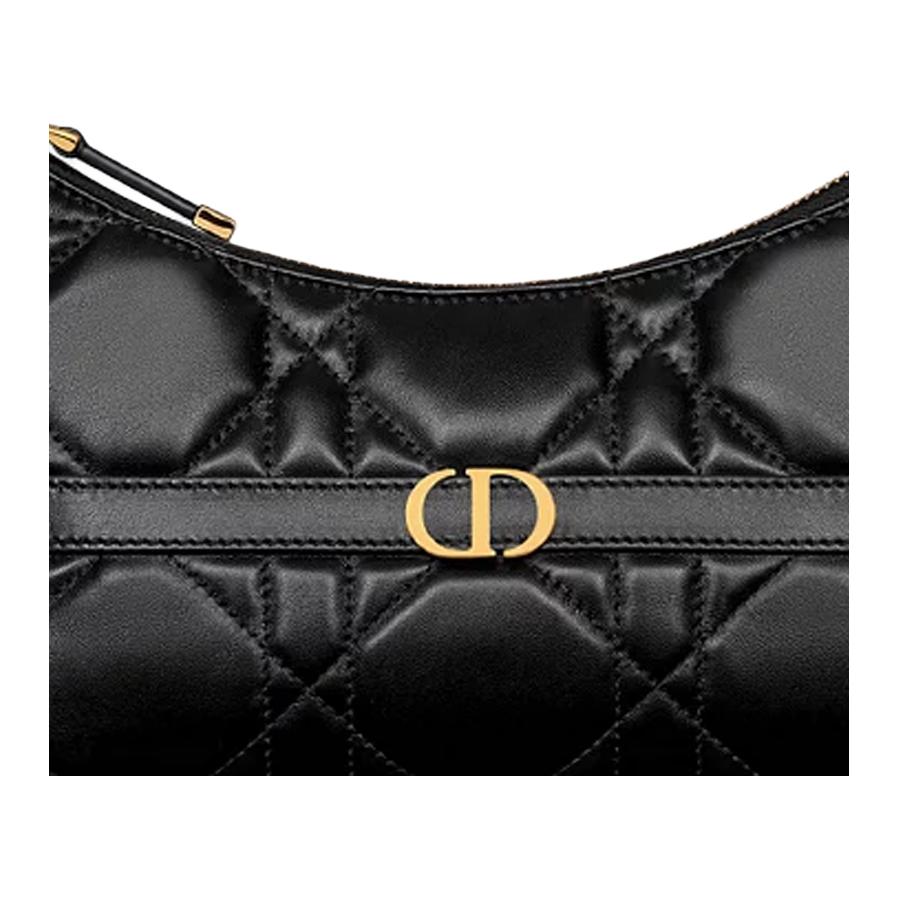 DIOR 30 Montaigne Sheepskin Water Dumpling Bag, Handbag, Shoulder Bag Mini Women's Black