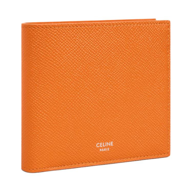 CELINE Calfskin Wallet Men's Flowing Orange