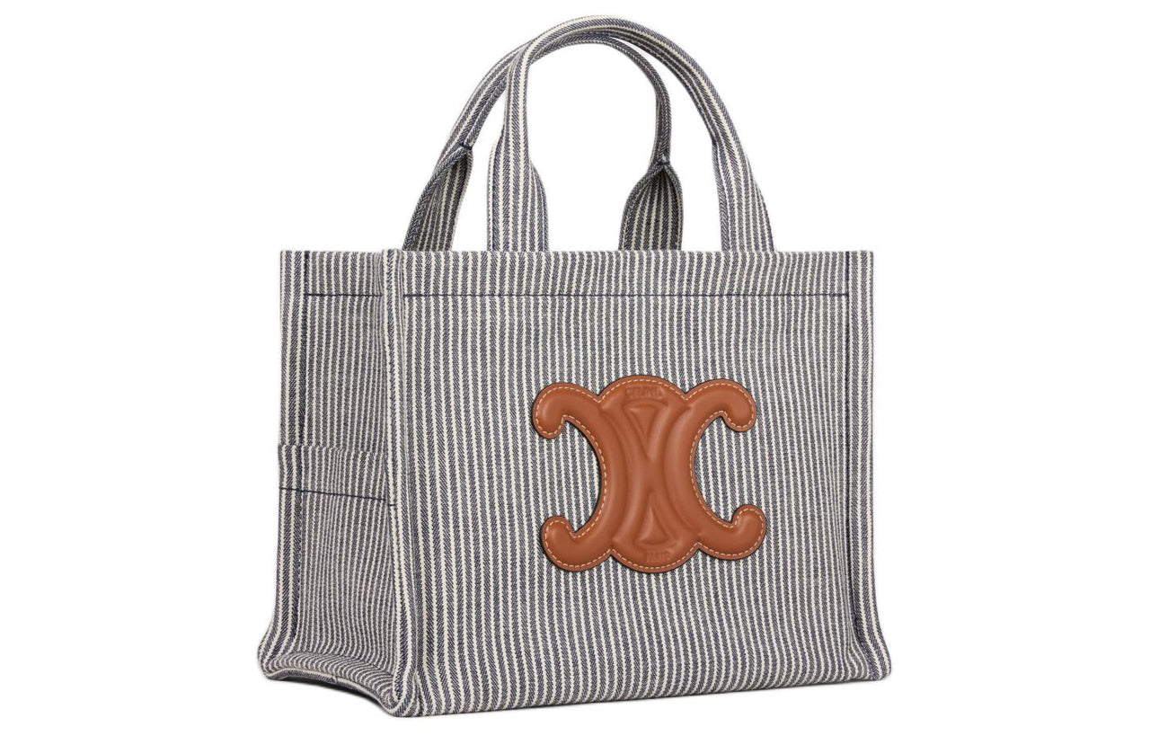 CELINE Cabas Thais Fabric Shoulder Bag, Crossbody Bag, Handbag Trumpets Women's Marine Blue