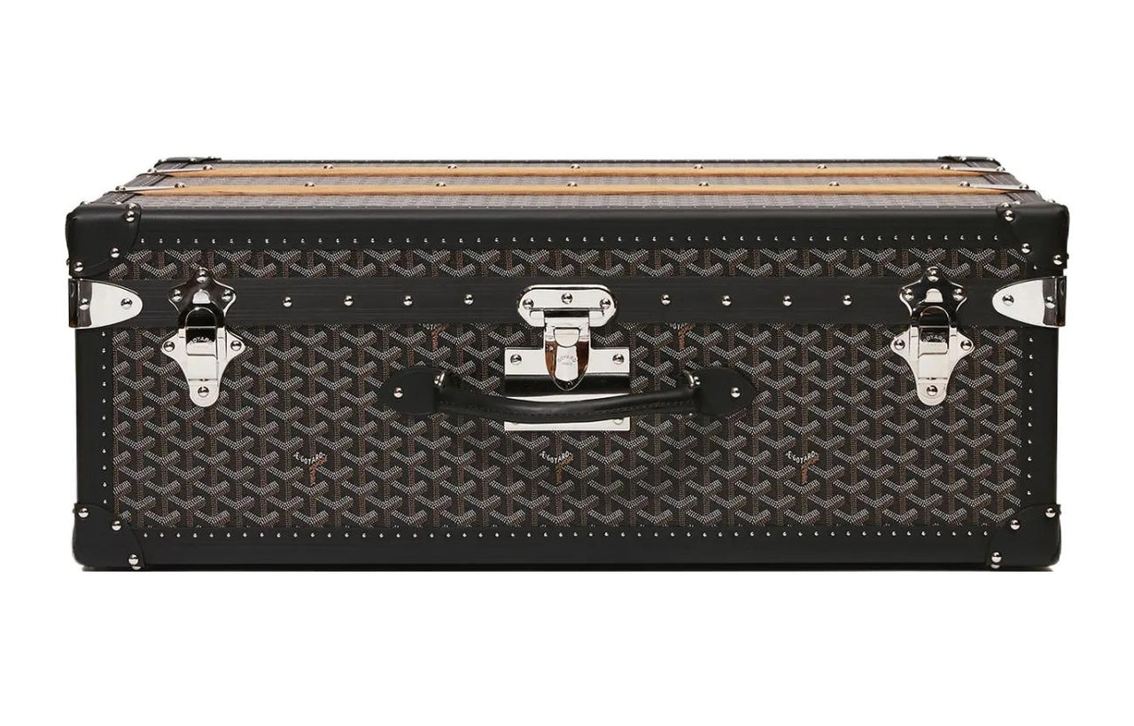 GOYARD PALACE Canvas With Leather Suitcase Hard Case Unisex Black