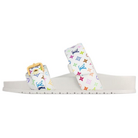 LOUIS VUITTON Bom Dia Flat Comfort Mule Takashi Murakami White Women's
