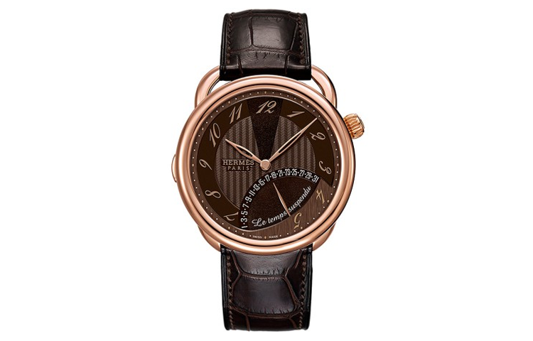 HERMES Arceau Wrist Watch Automatic Mechanical Movement Crocodile Leather Strap 43mm Gray Dial Men's Watches