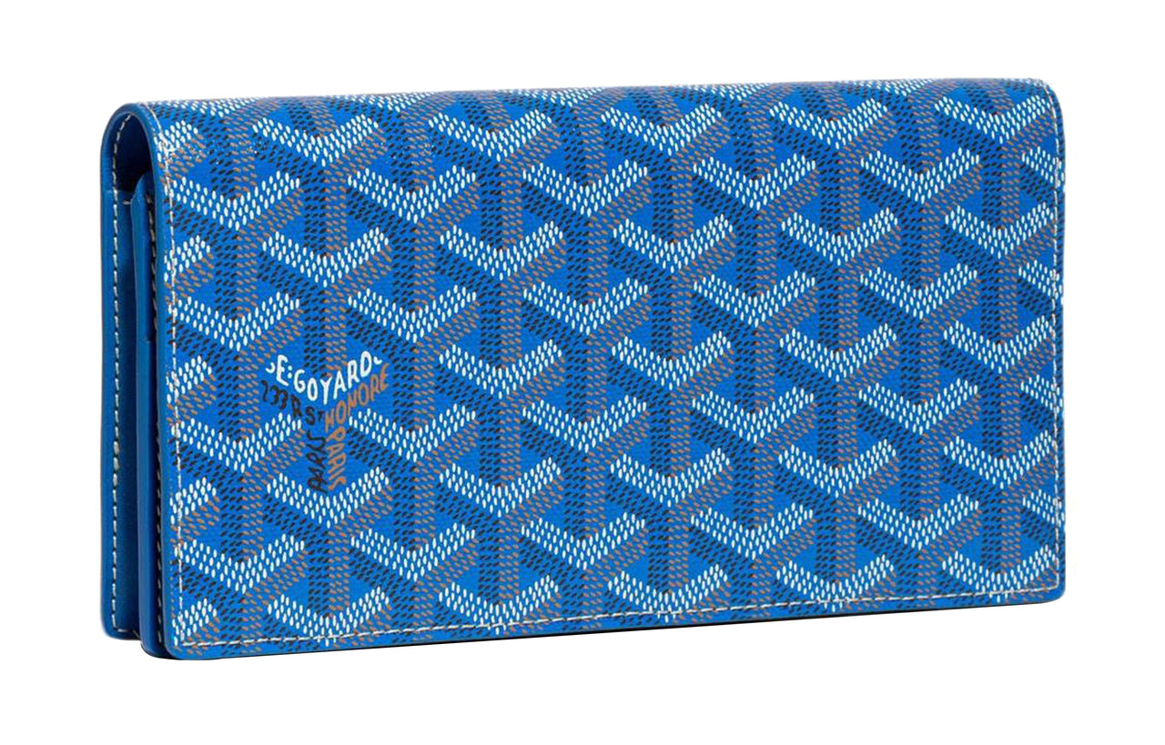 GOYARD RICHELIEU Canvas With Leather Wallet Unisex Blue