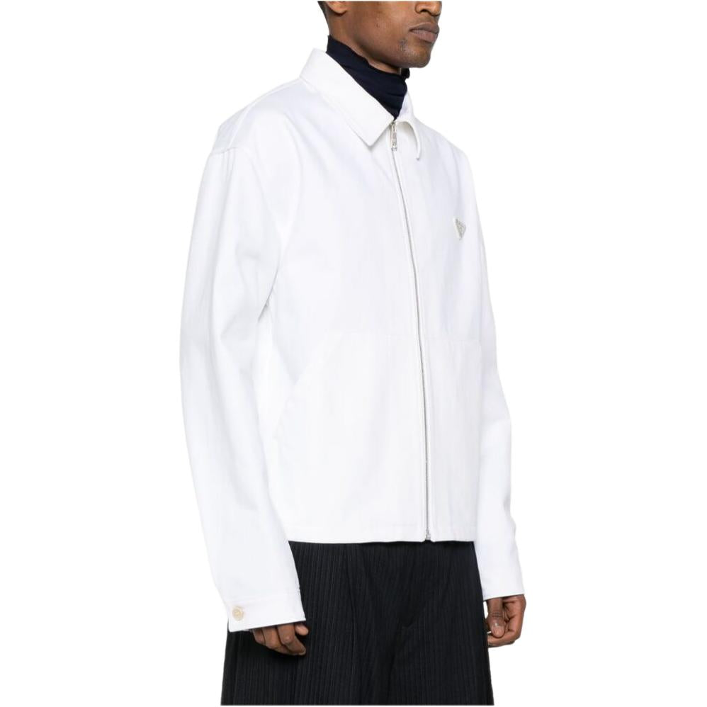PRADA Enamel-triangle Denim Jacket