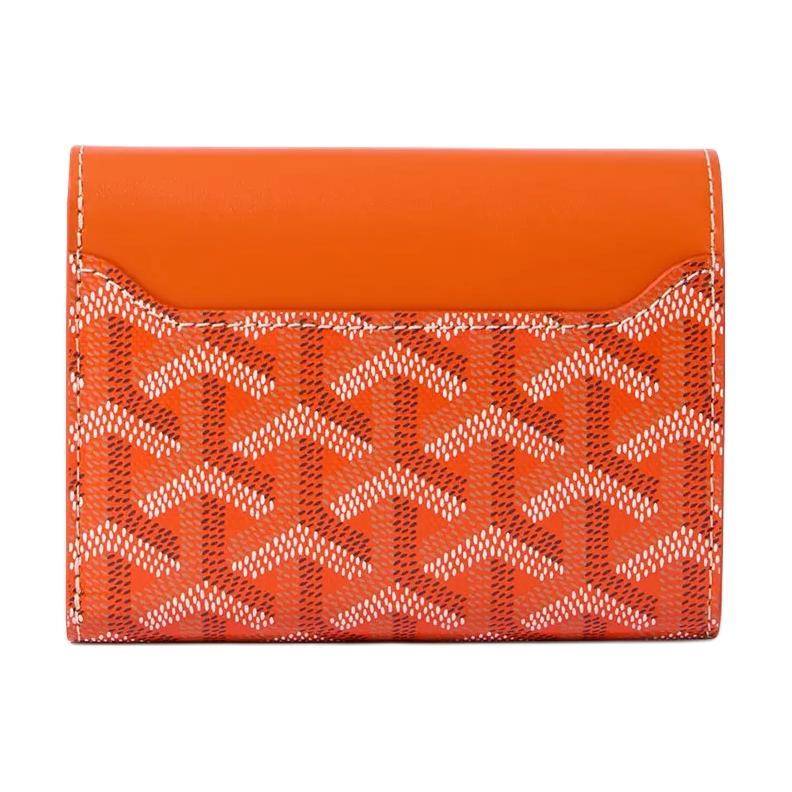 GOYARD Canvas With Calfskin Wallet Unisex Orange