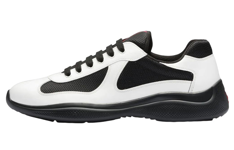 PRADA Cushioning Low-Top Sports Casual Shoes Men's Black White