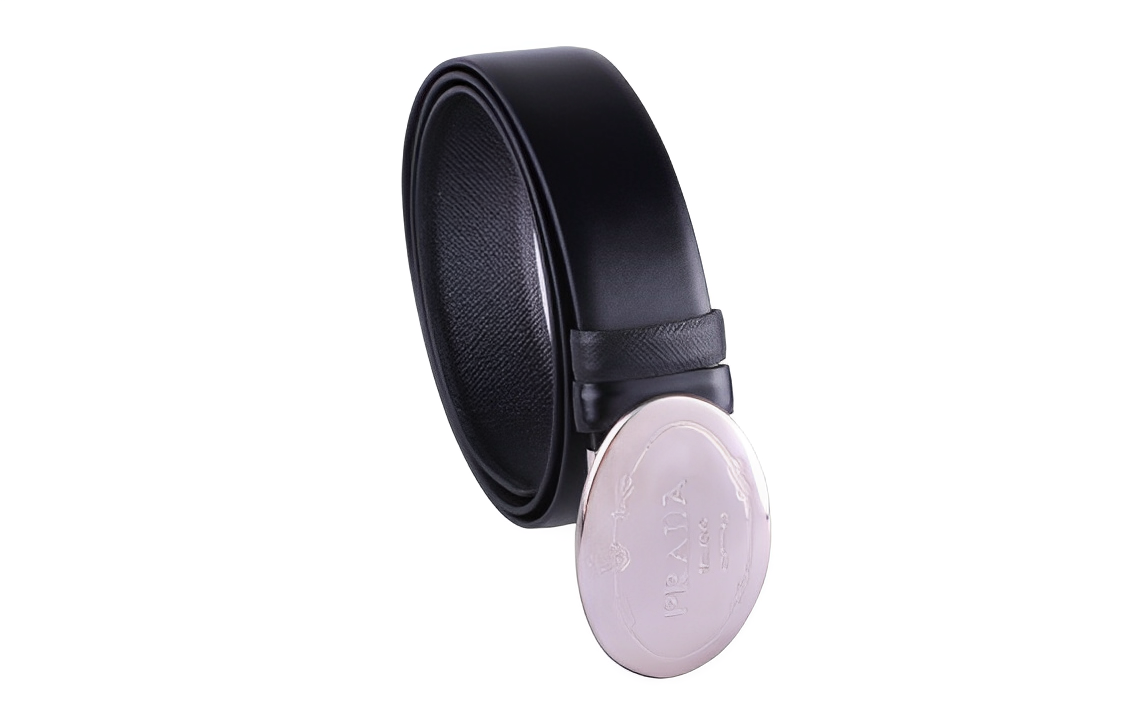 PRADA Casual Double-Sided Plate Buckle Cow Leather Leather Belts Men's