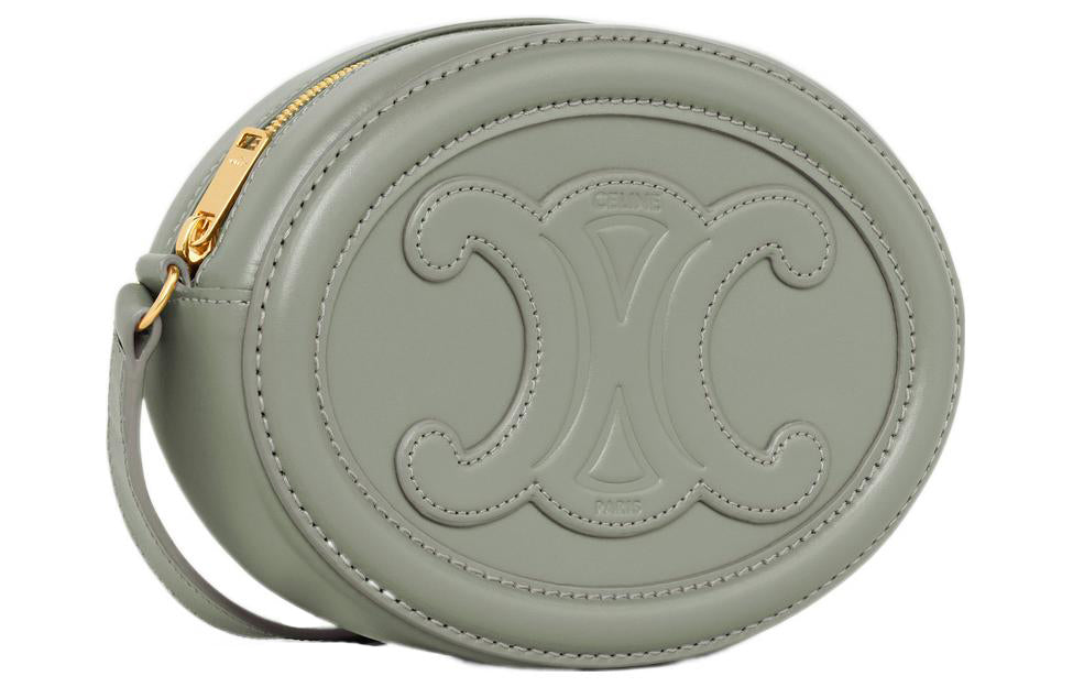 CELINE Cuir Triomphe Smooth Calf Leather Shoulder Bag Crossbody Bag Mini Women's Green