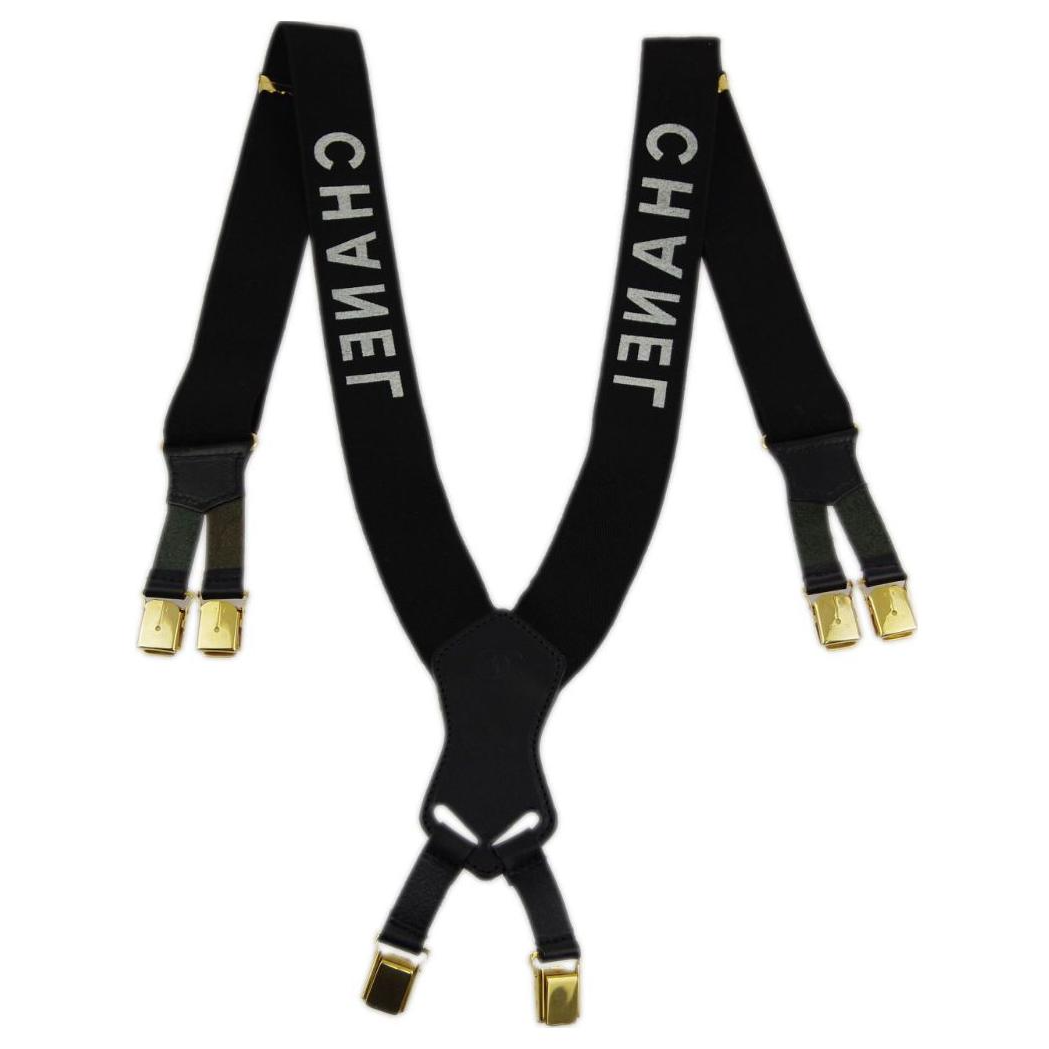 CHANEL 1990 2000s Logo print Suspenders