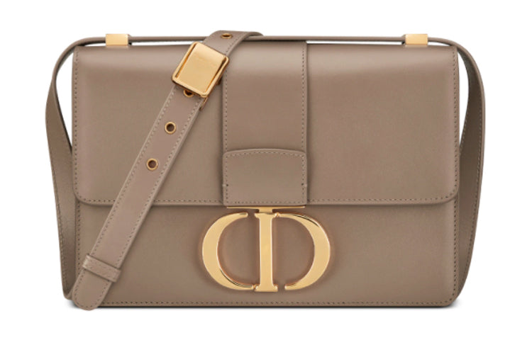 DIOR 30 Montaigne Smooth Cow Leather Shoulder Bag Crossbody Bag Women's Warm Taupe Gray