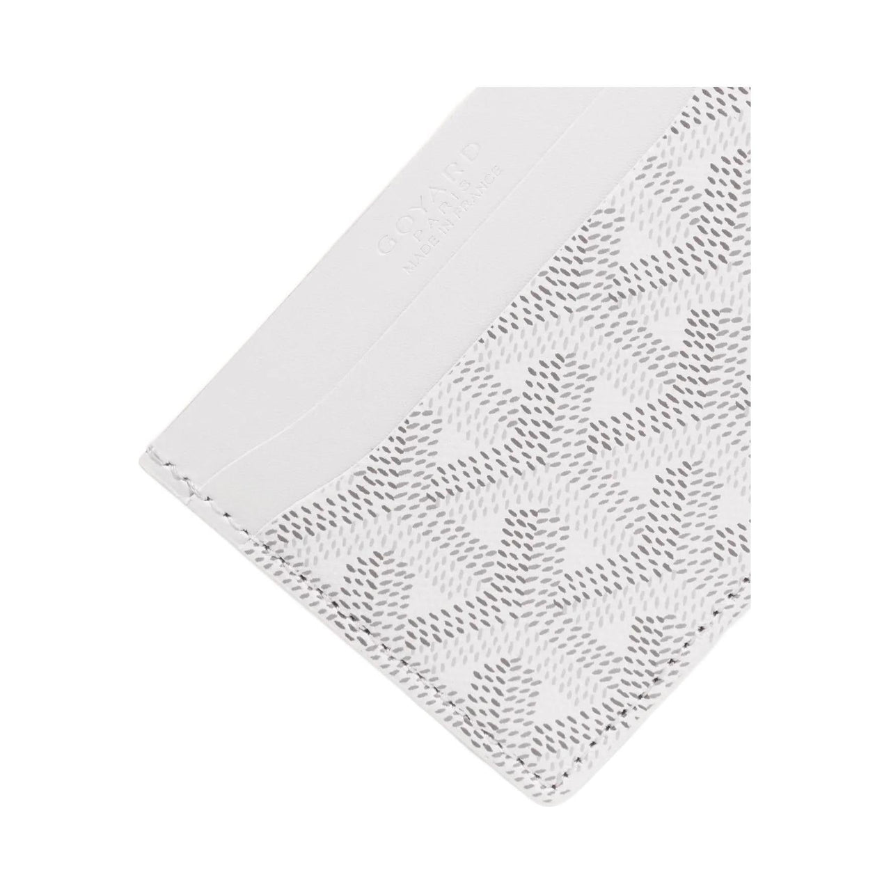 GOYARD Saint-Sulpice Canvas With Calfskin Card Clip Card Holder Unisex White & Burgundy Small Heart