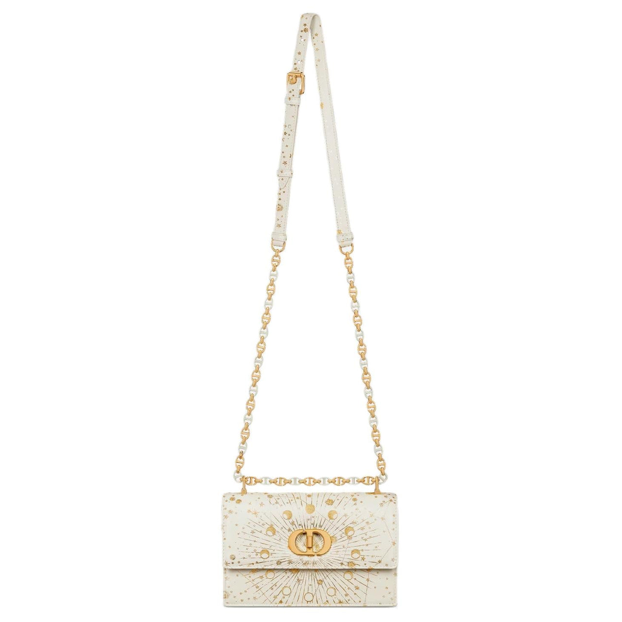 DIOR Miss Caro Cow Leather Crossbody Bag Shoulder Bag Mini Women's Milk White
