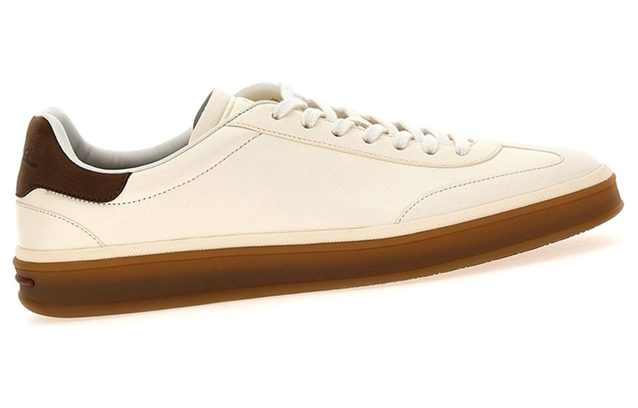 Loro Piana Tennis Walk Abrasion Resistant Low Top Skateboard Shoes Men's White